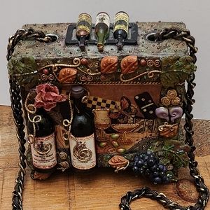 Mary Frances Wine Box Crossbody Handbag Purse